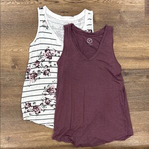 Floral and Plum Women's Tank Tops
